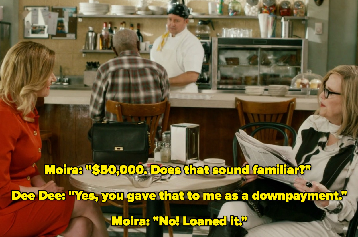 Moira telling her sister she didn't gift her the money, she loaned it to her