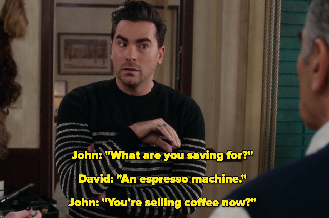 David saying he's saving for an espresso machine