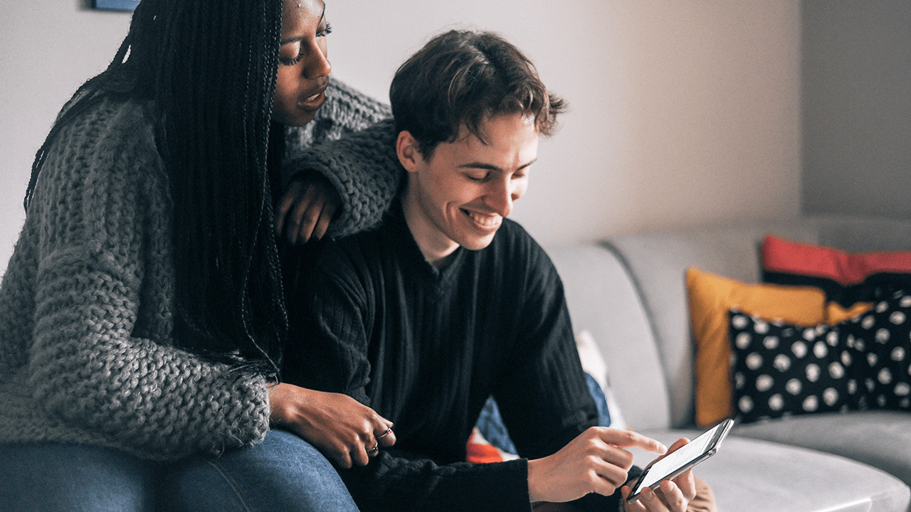 Young couple doing financial planning